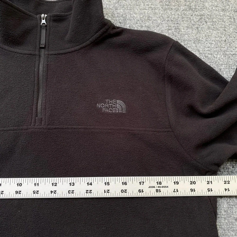 The North Face 1/4 Zip Fleece Pullover Jacket Men Size M Black Outdoor Layering